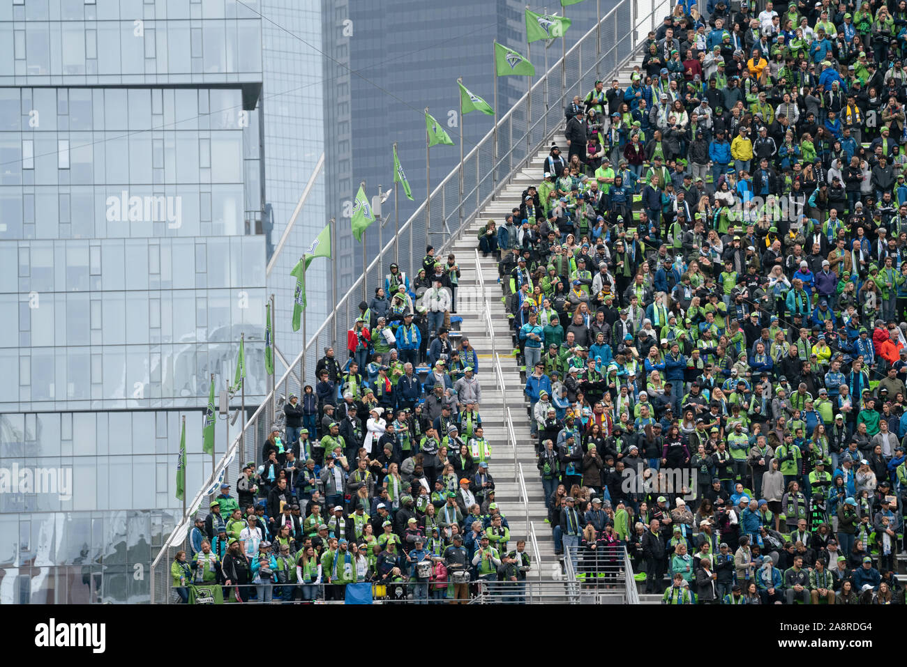 Seattle, USA. 10th Nov, 2019. General view of the crowd at Century Link Field that had a record attendance of 69,274 people. Credit: Ben Nichols/Alamy Live News Stock Photo