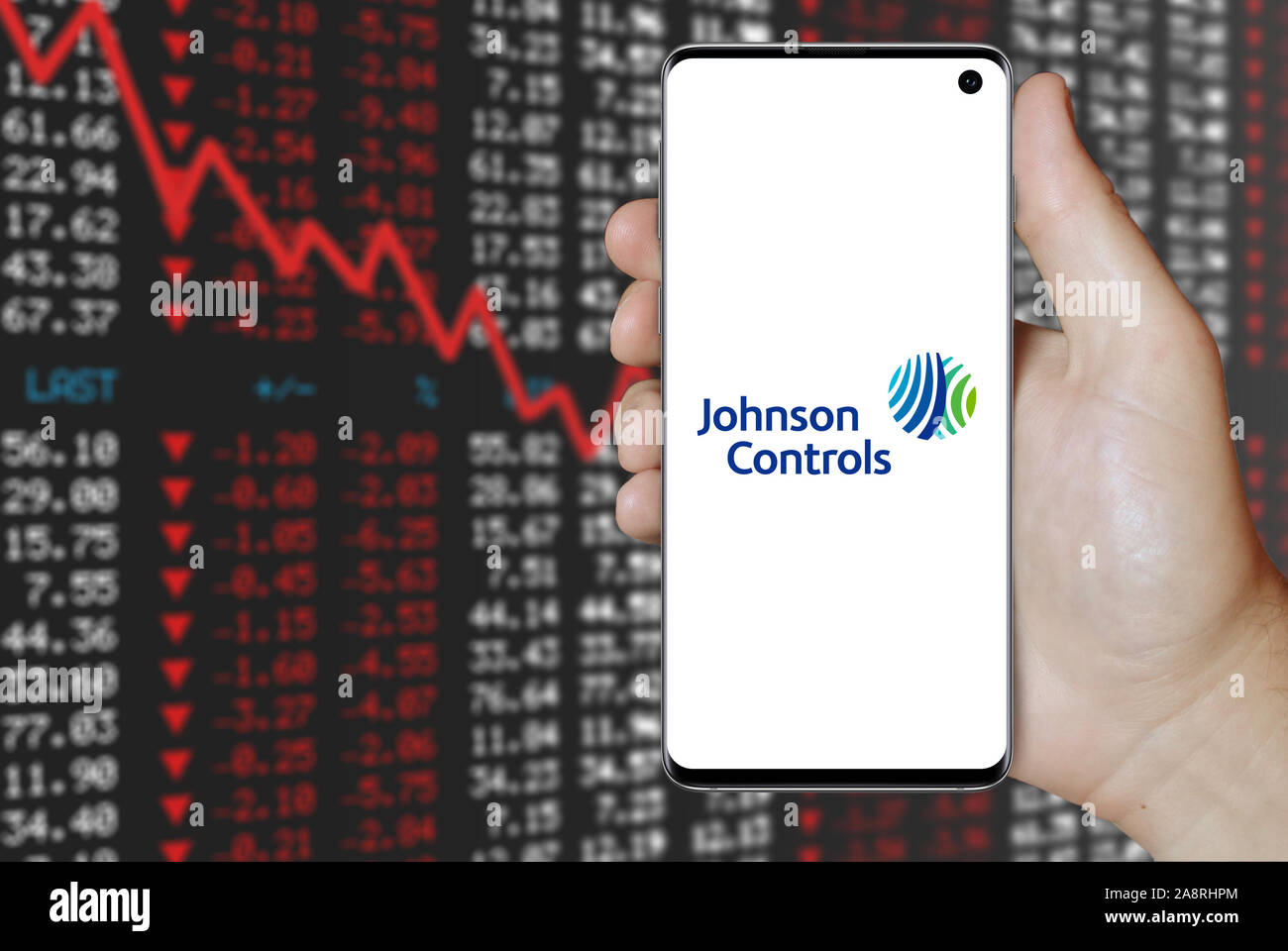 Logo of public company Johnson Controls International displayed on a  smartphone. Negative stock market background. Credit: PIXDUCE Stock Photo -  Alamy