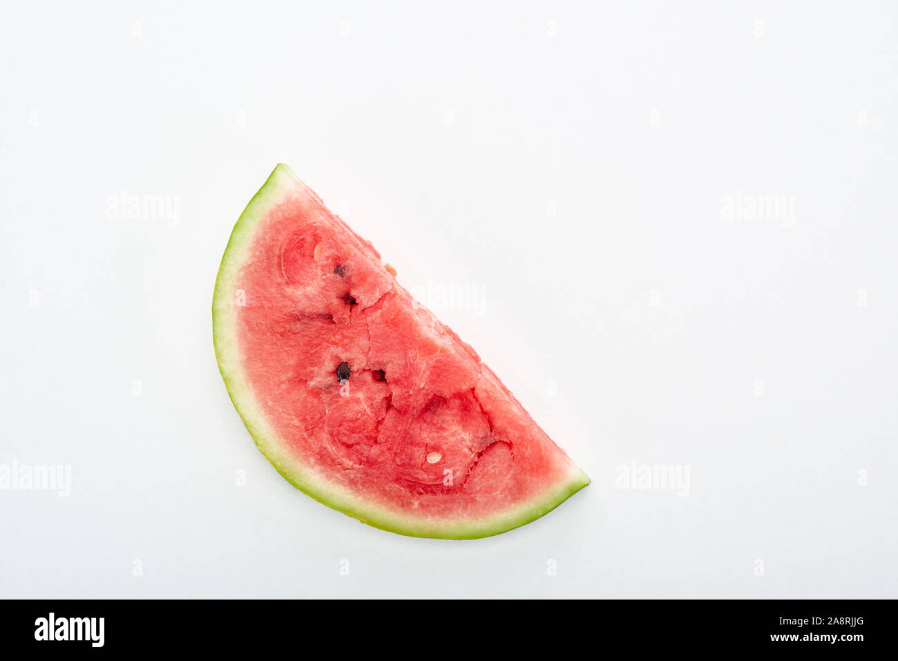 top view of delicious juicy watermelon slice on white background Stock ...