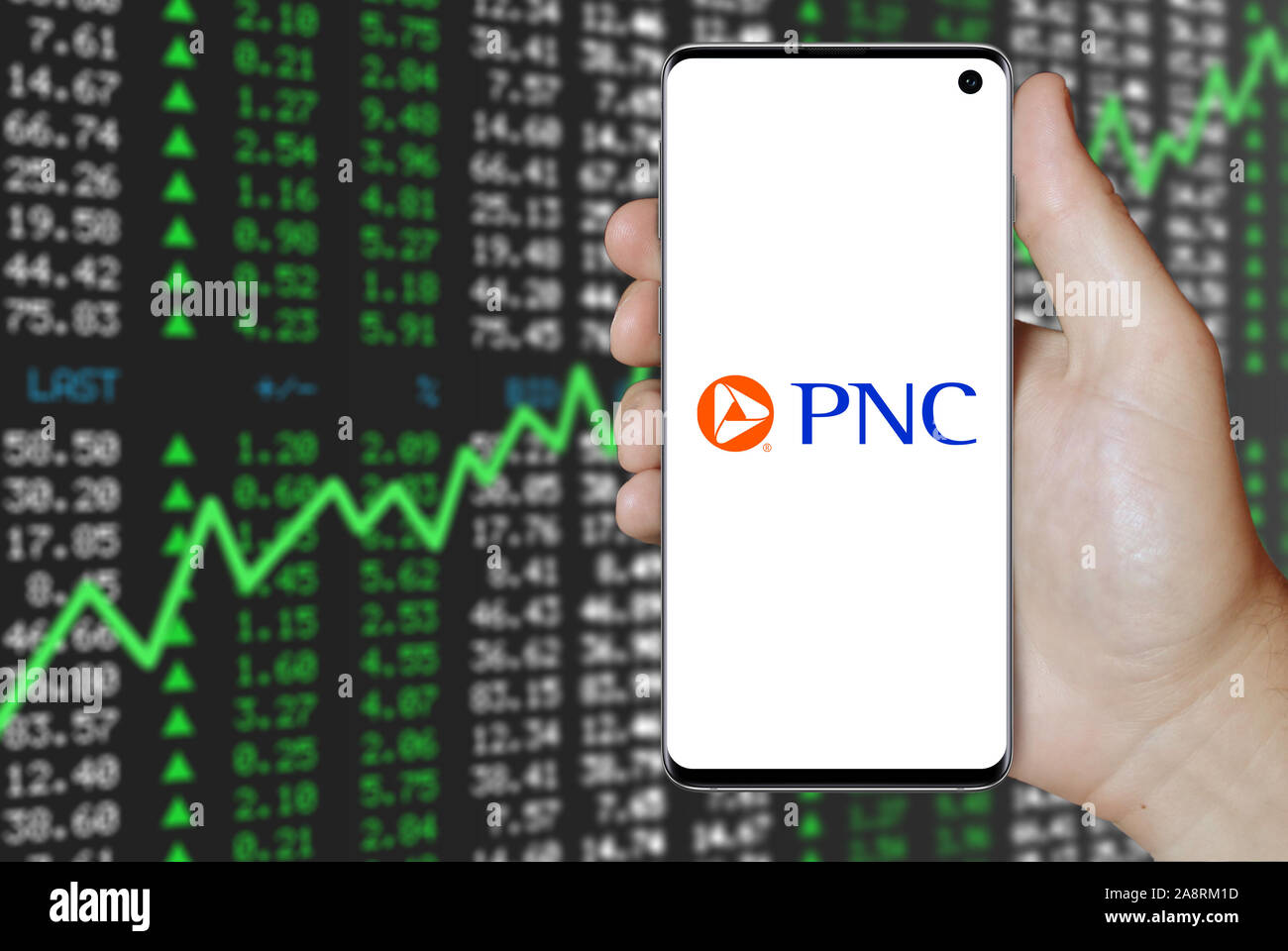 Logo of public company PNC Financial Services displayed on a smartphone ...