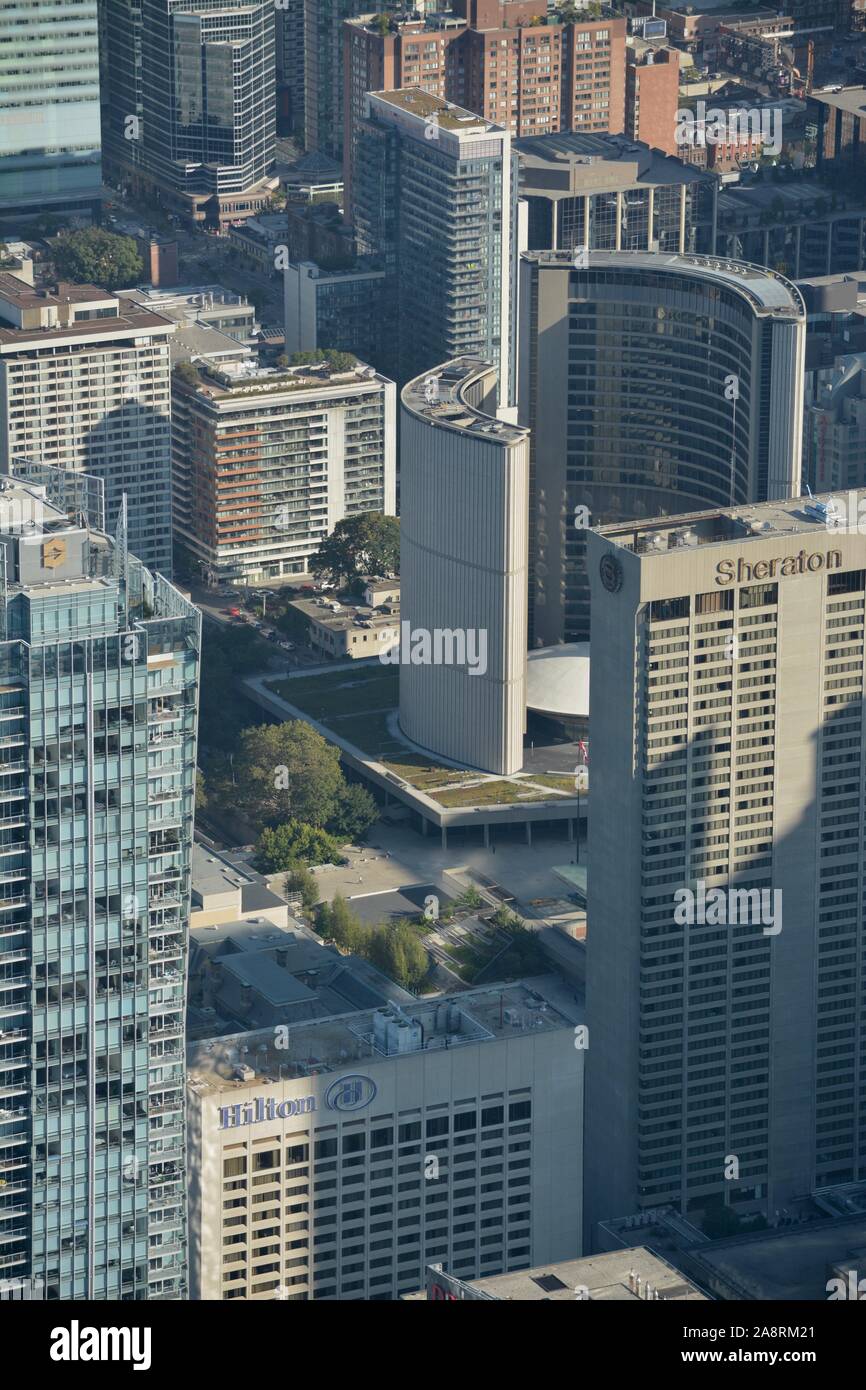 View of Toronto, Ontario, Canada as seen from atop the CN Tower Stock ...