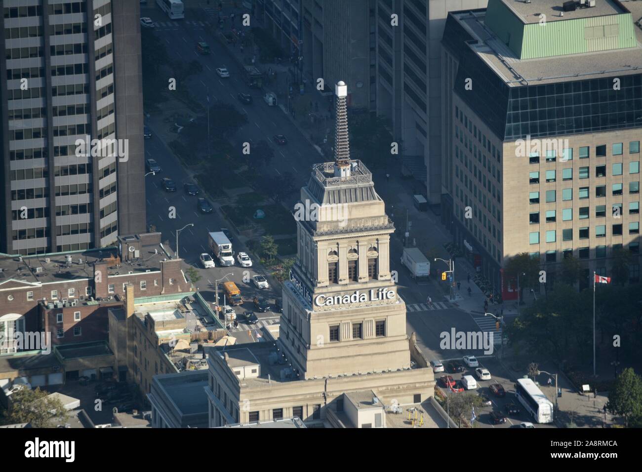 View of Toronto, Ontario, Canada as seen from atop the CN Tower Stock Photo