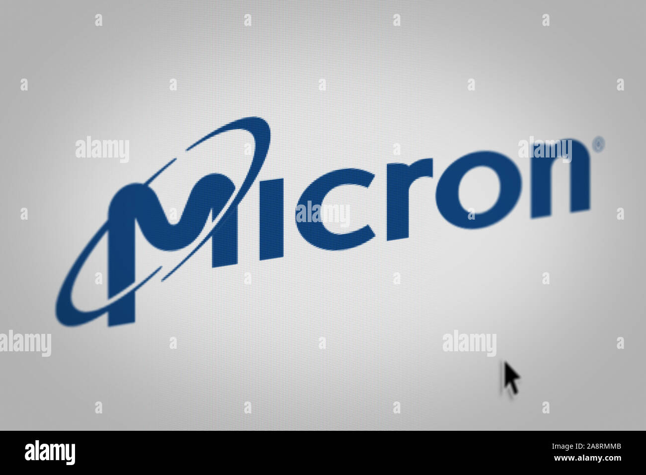 Logo of the public company Micron Technology displayed on a computer screen  in close-up. Credit: PIXDUCE Stock Photo - Alamy