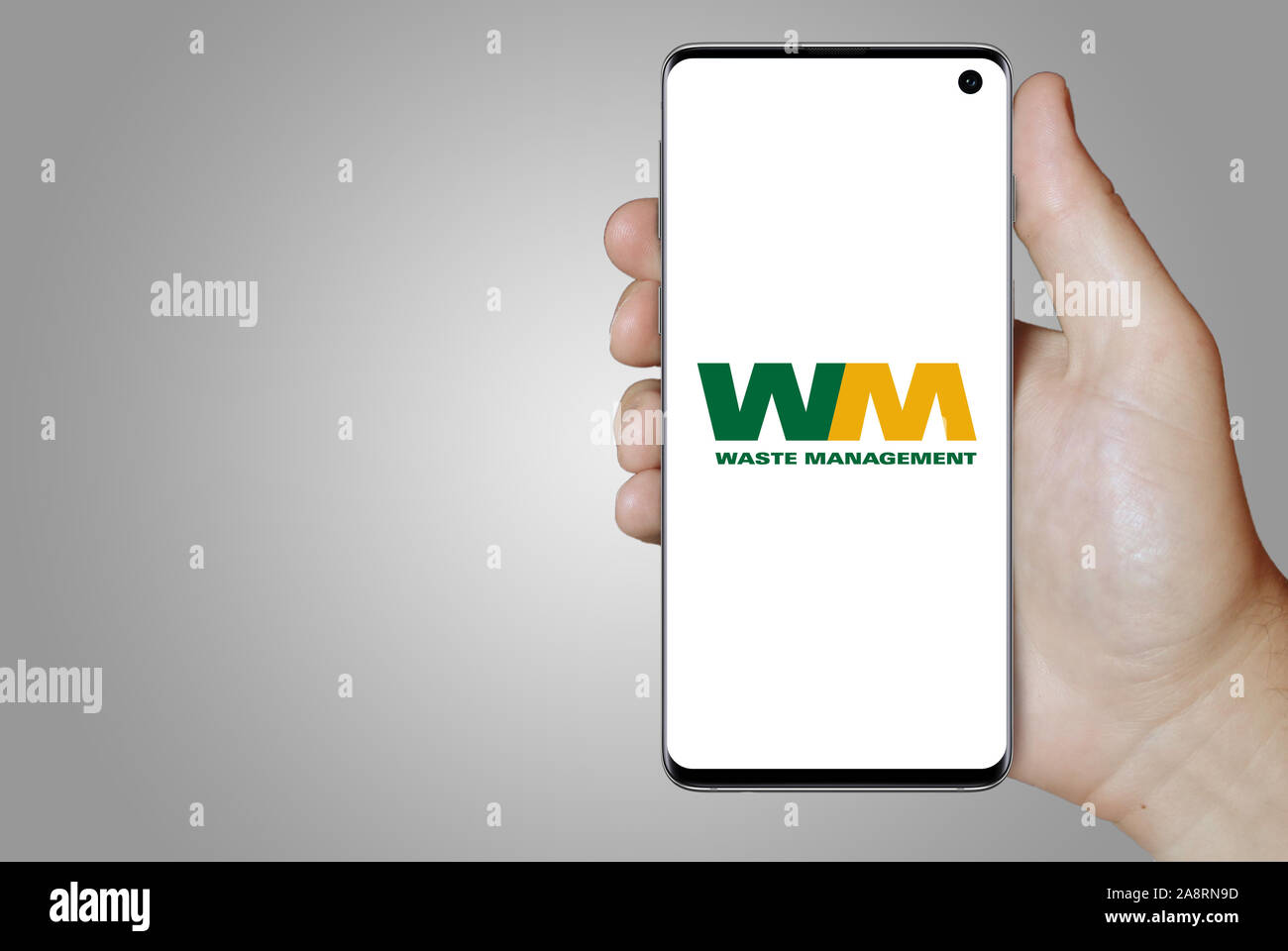 Logo of public company Waste Management Inc. displayed on a smartphone