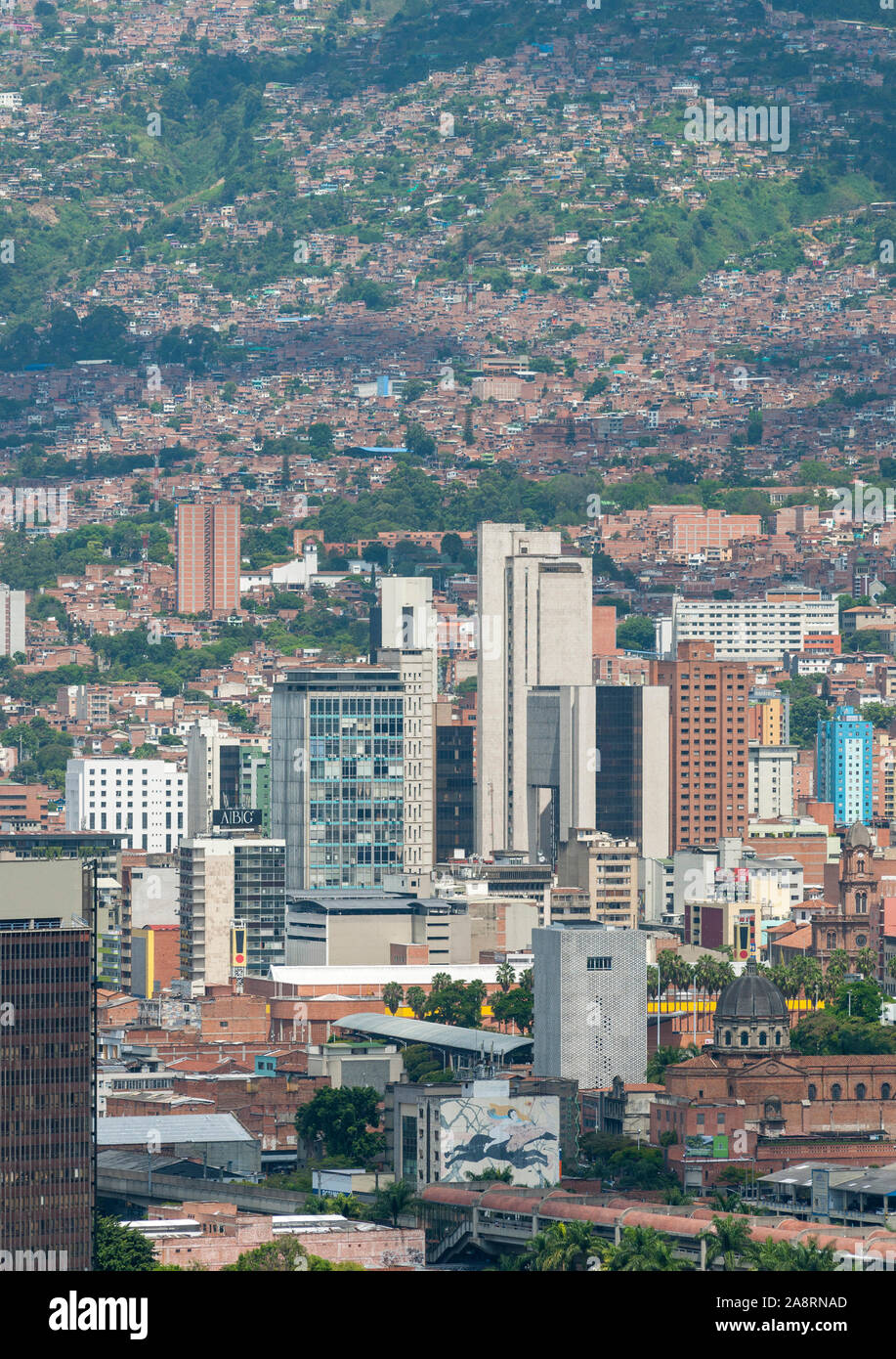 View Of Downtown Medellin Colombia From Nutibara Hill Stock Photo Alamy