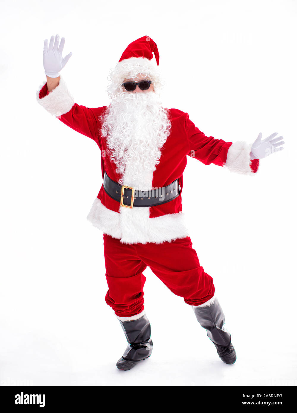 Happy Santa Claus isolated on white background Stock Photo - Alamy