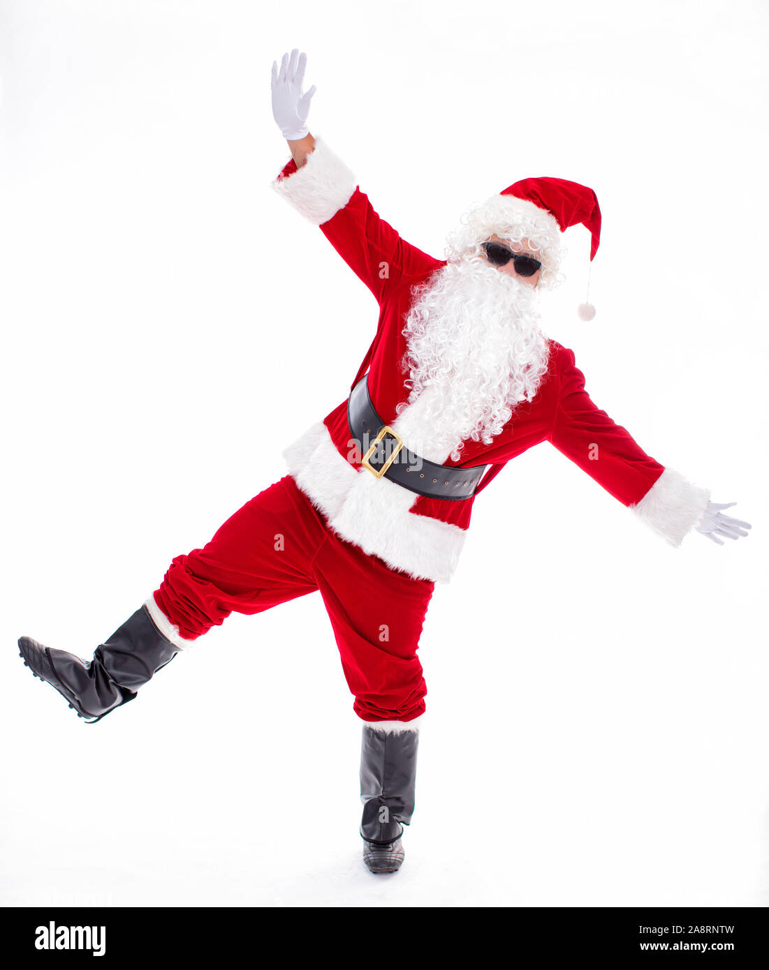 Happy Santa Claus isolated on white background Stock Photo - Alamy