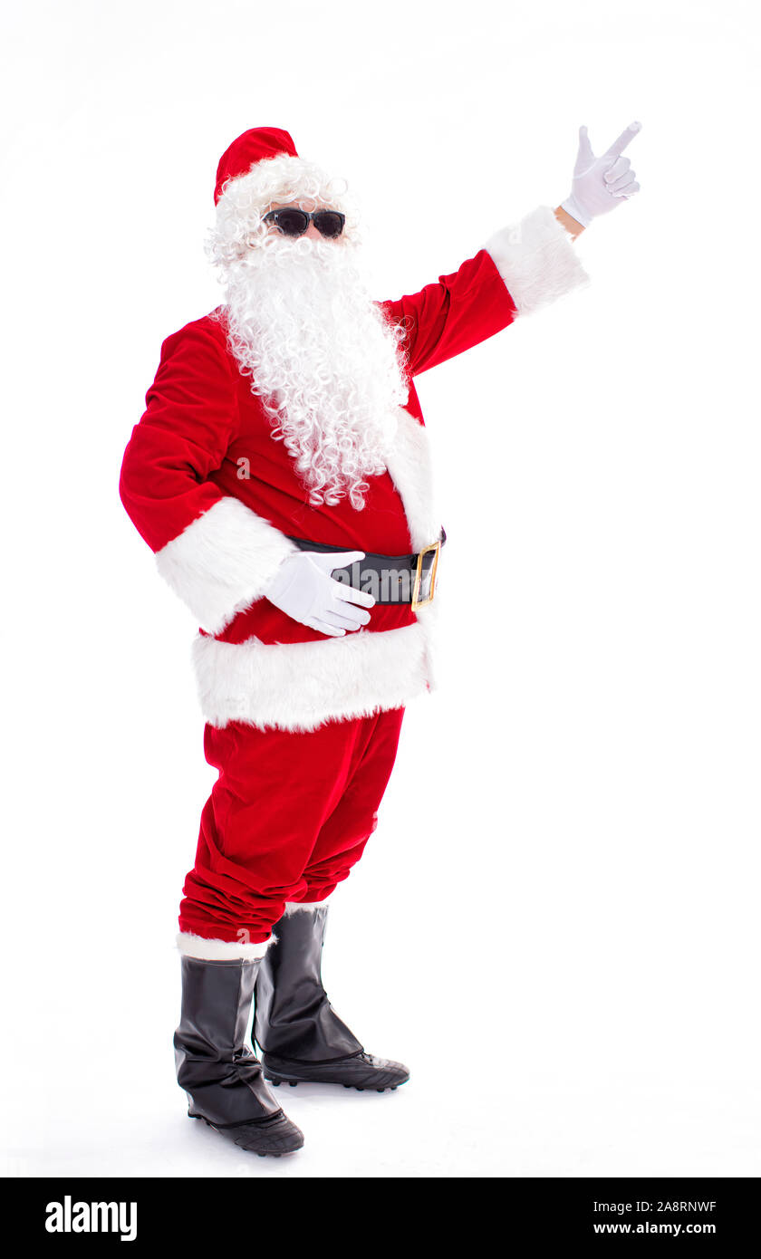 Happy Santa Claus isolated on white background Stock Photo - Alamy