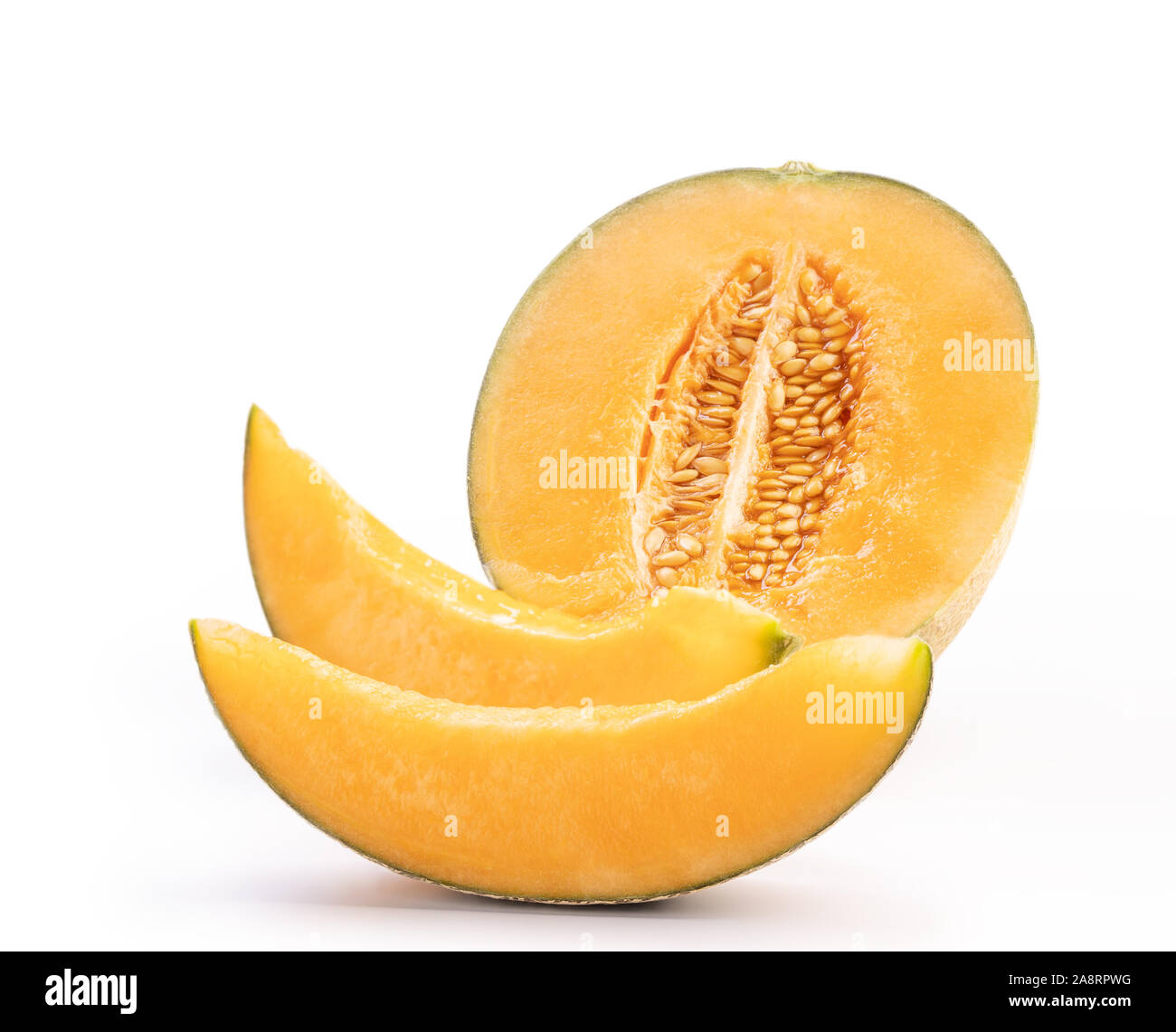 Beautiful tasty sliced juicy cantaloupe melon, muskmelon, rock melon