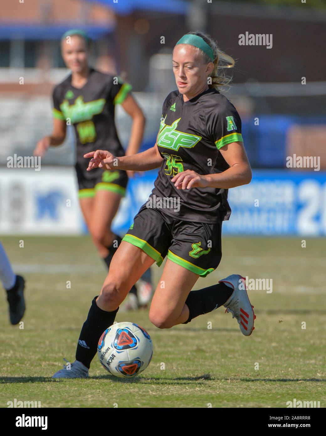 Memphis, TN, USA. 10th Nov, 2019. South Florida forward, Sydny Nasello (35), in action during the NCAA Women's Soccer Championship match between the University of South Florida Bulls and the University of Memphis Tigers at The University of Memphis in Memphis, TN. Kevin Langley/Sports South Media/CSM/Alamy Live News Stock Photo