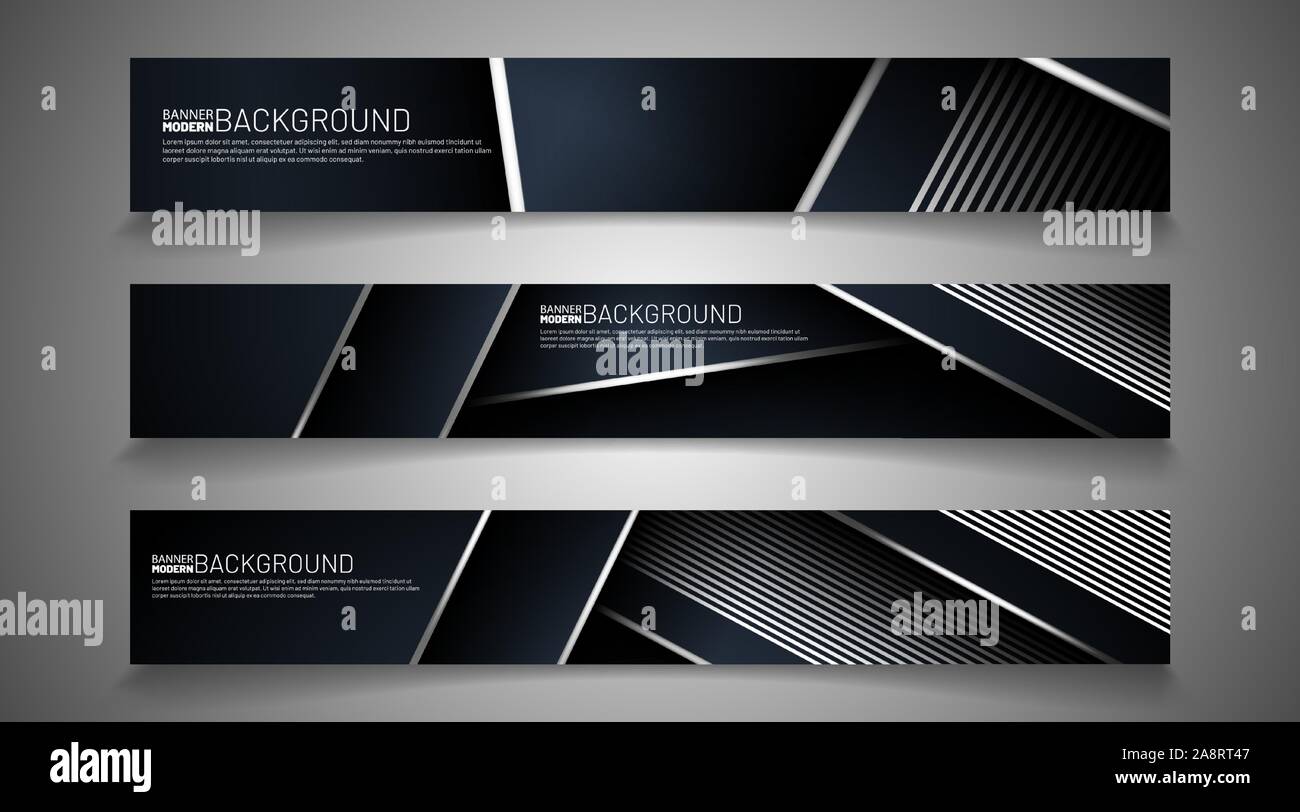 Collection of abstract banner backgrounds. Overlapping geometric shapes,  dark blue, white lines. vector illustration of graphic design Stock Vector  Image \u0026 Art - Alamy, image size:1300x812