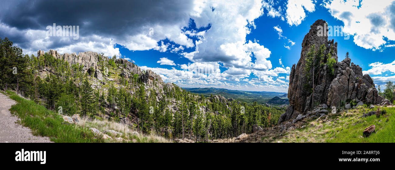 Speactacular views along Needles Highway at Custer State Park in the Black Hills of South Dakota. Stock Photo