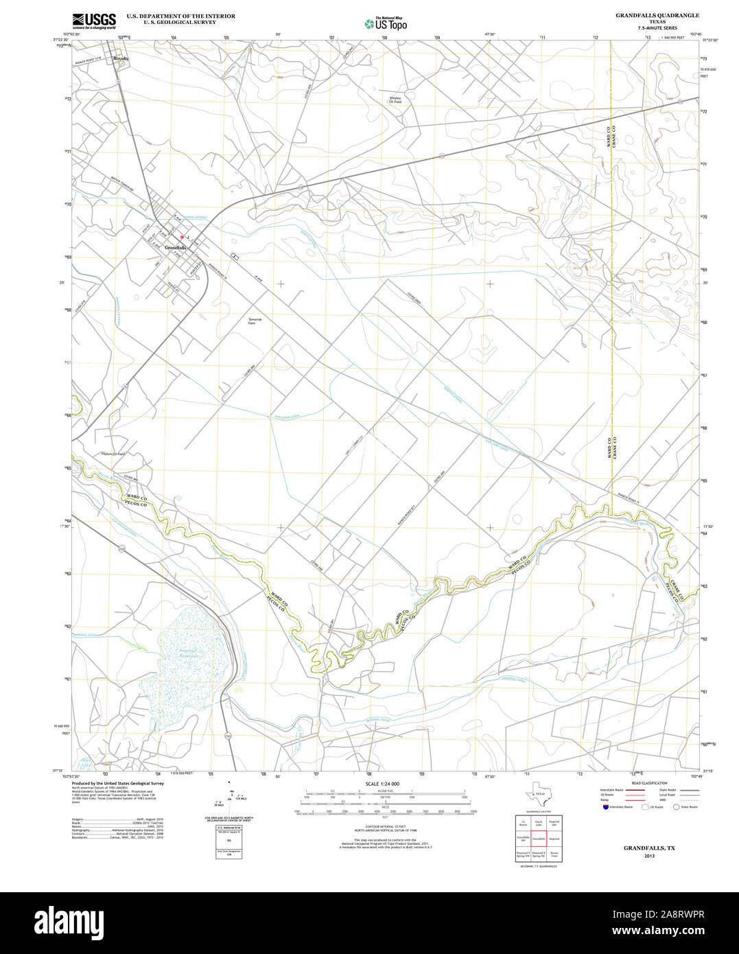 Grandfalls map hires stock photography and images Alamy