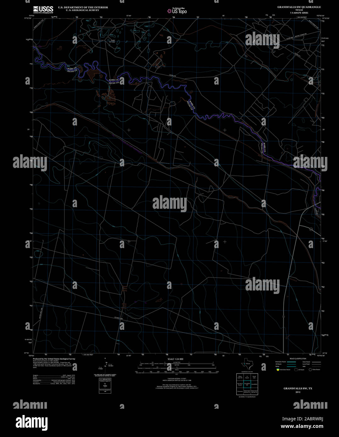 Grandfalls map hires stock photography and images Alamy