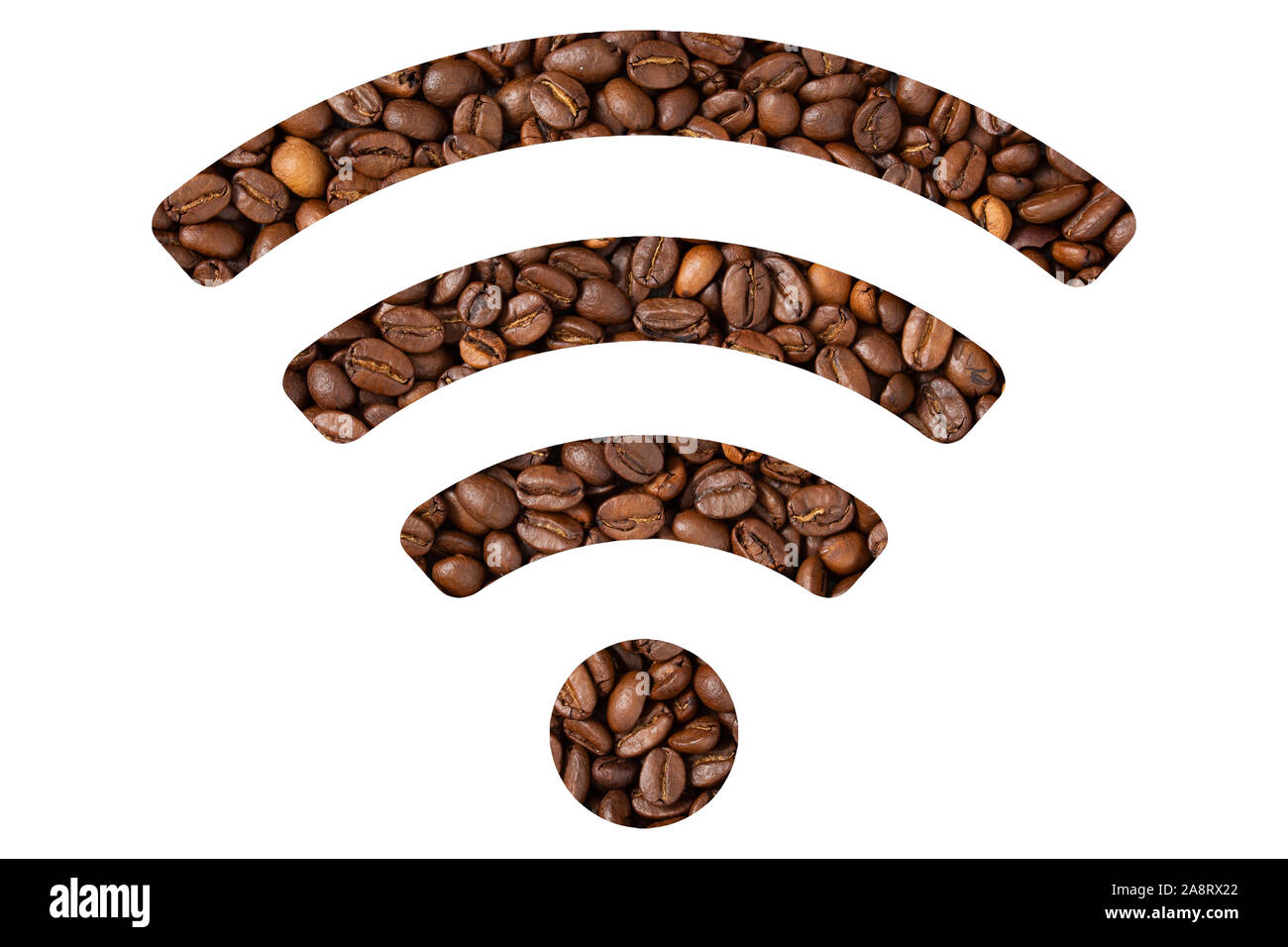 Coffee beans wifi symbol on white background, isolated Stock Photo Alamy