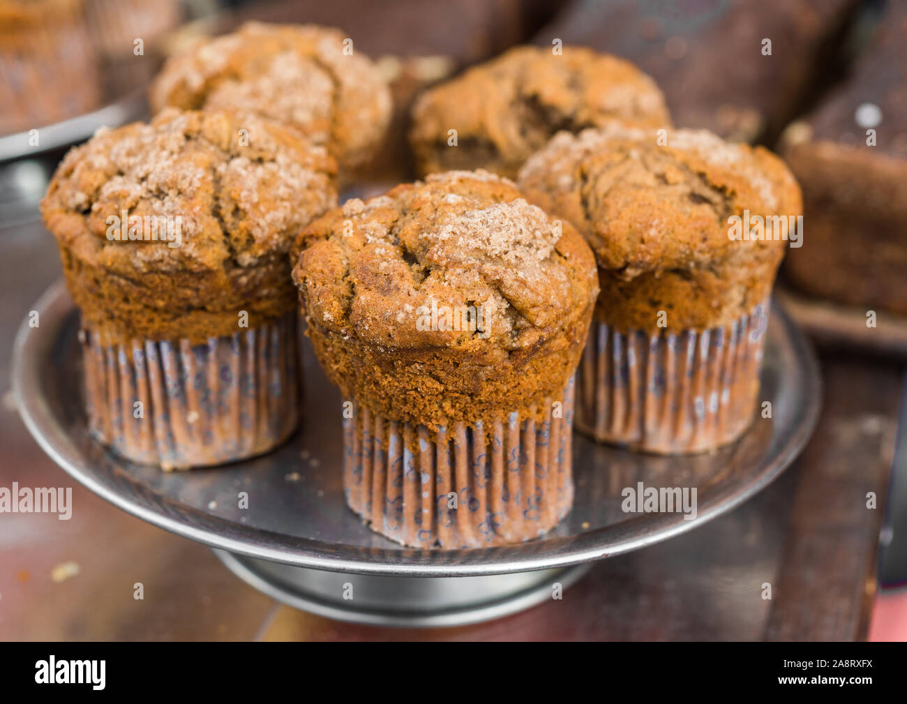 Blueberry And Vanilla Muffins Pastry Dessert Cake Sweet At A Street Food Market Stock Photo Alamy