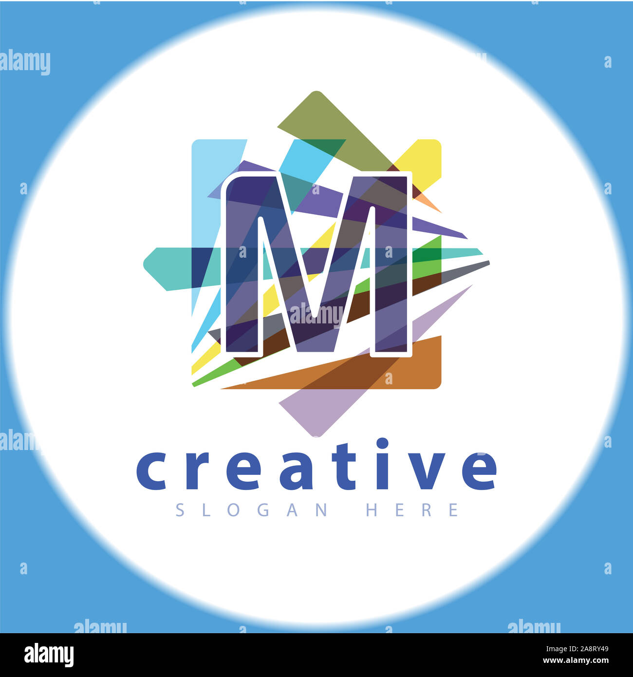 M Letter Abstract square color logo icon vector template Stock Photo ...