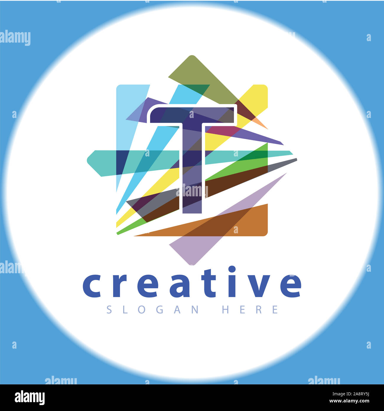 T Letter Abstract square color logo icon vector template Stock Photo ...