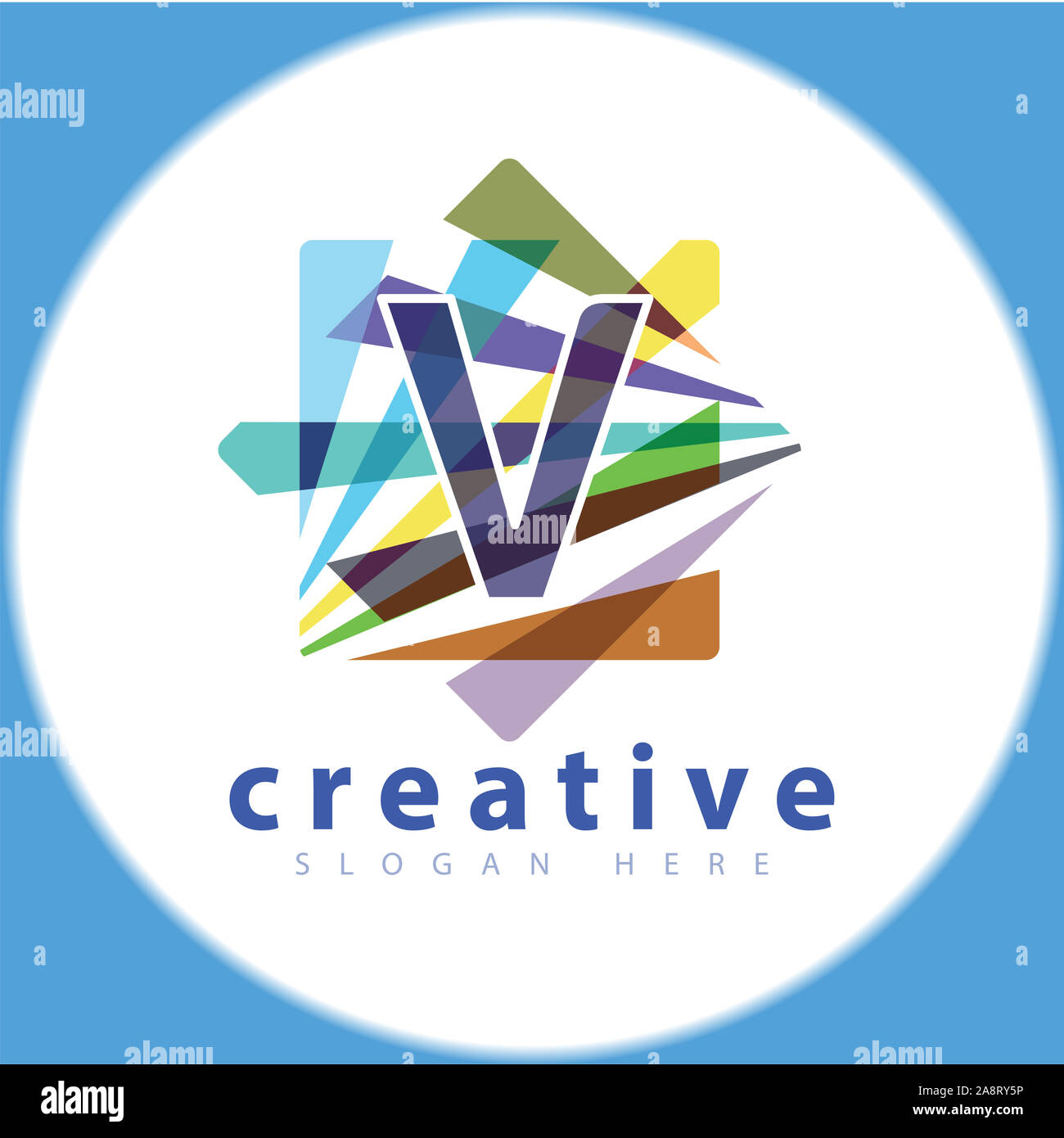 V Letter Abstract square color logo icon vector template Stock Photo ...