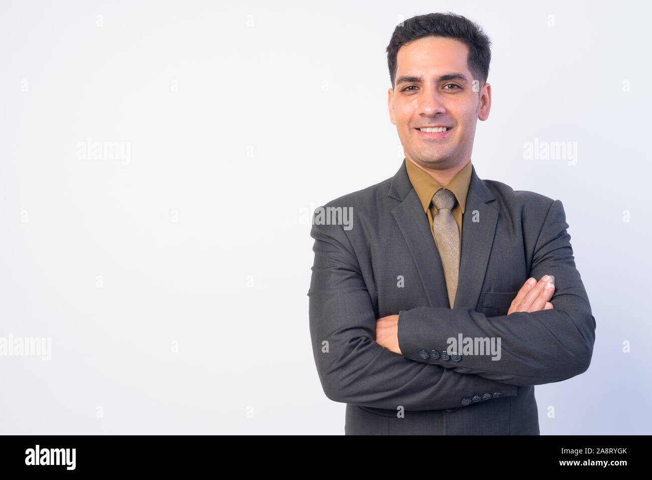 Portrait happy manager crossed arms hi-res stock photography and images ...
