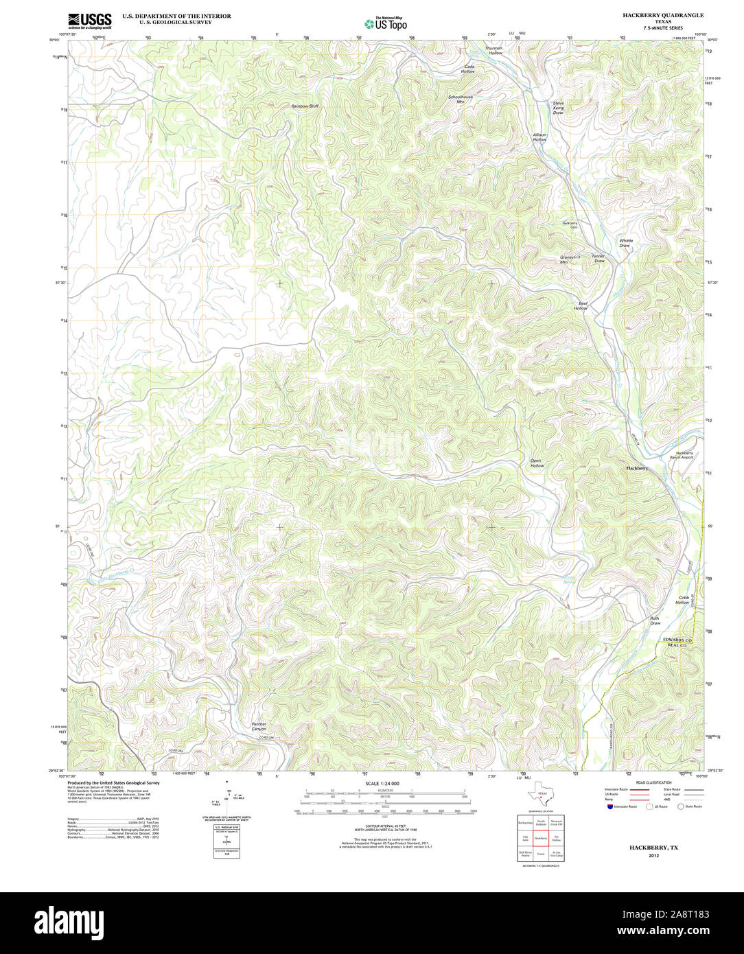 Map of hackberry hi-res stock photography and images - Alamy