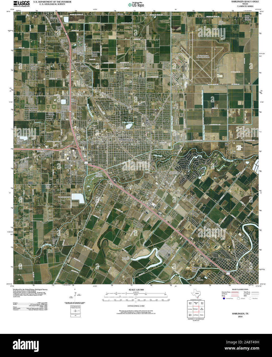 Map of harlingen texas Cut Out Stock Images & Pictures - Alamy