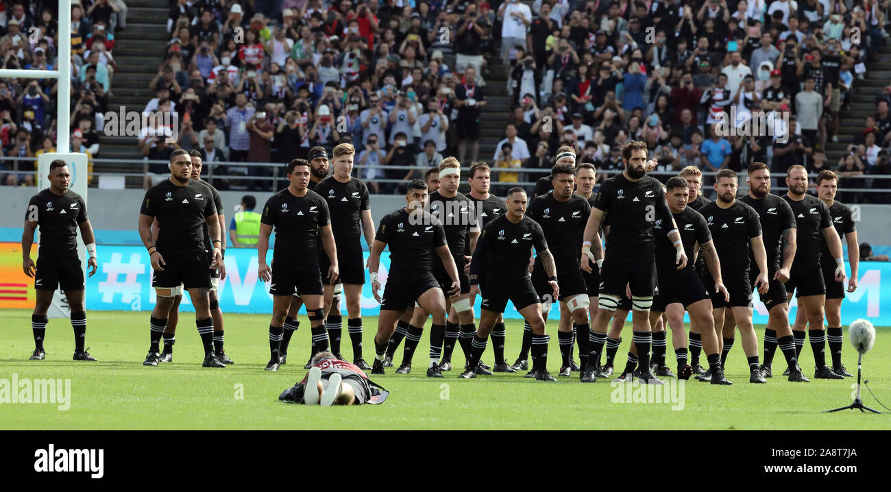 The Maori haka war dance, New Zealand All Blacks v Namibia, Rugby World