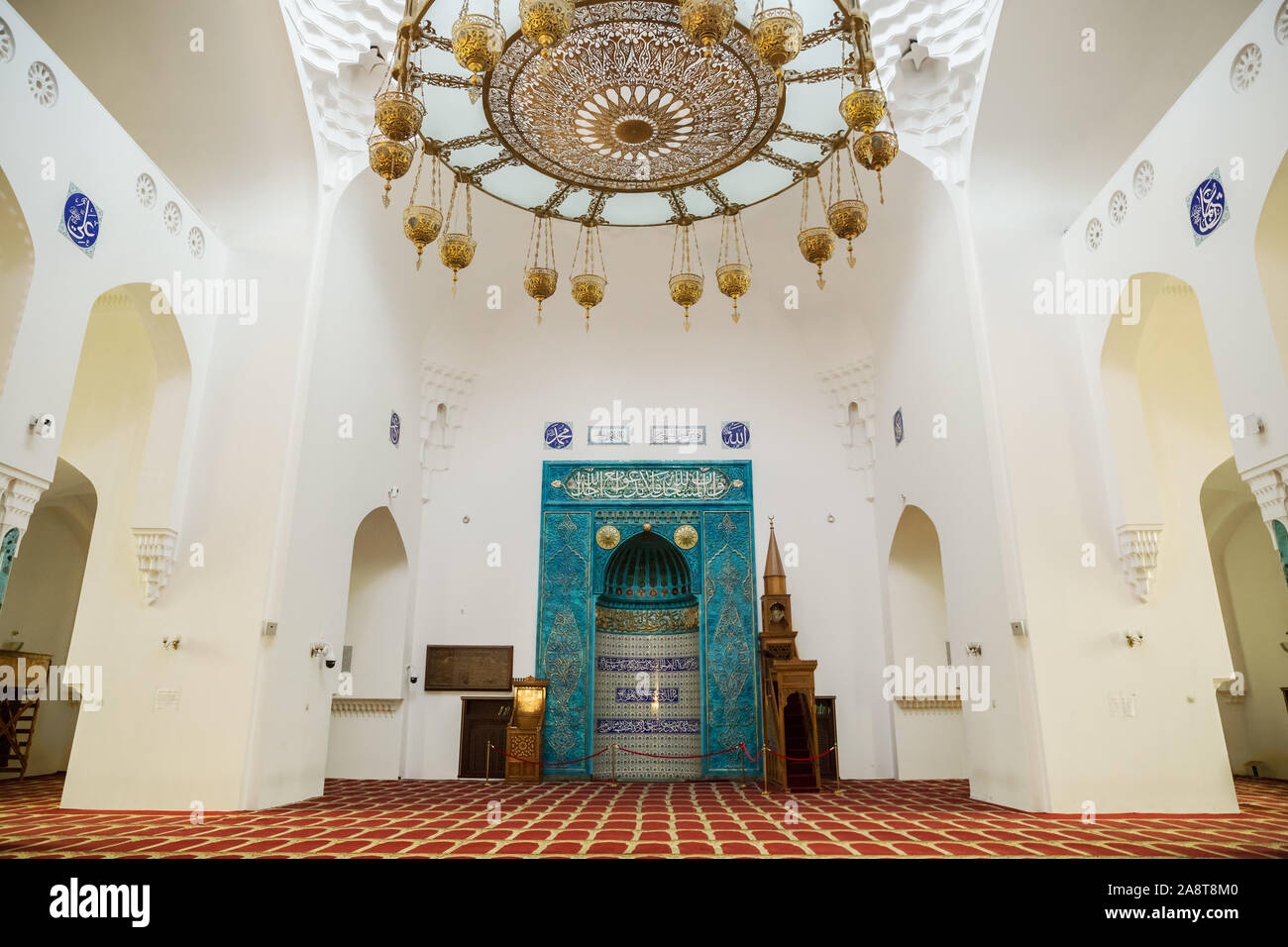 ST. PETERSBURG, RUSSIA - OCTOBER 26, 2019: interior of the main cathedral mosque in St. Petersburg Stock Photo