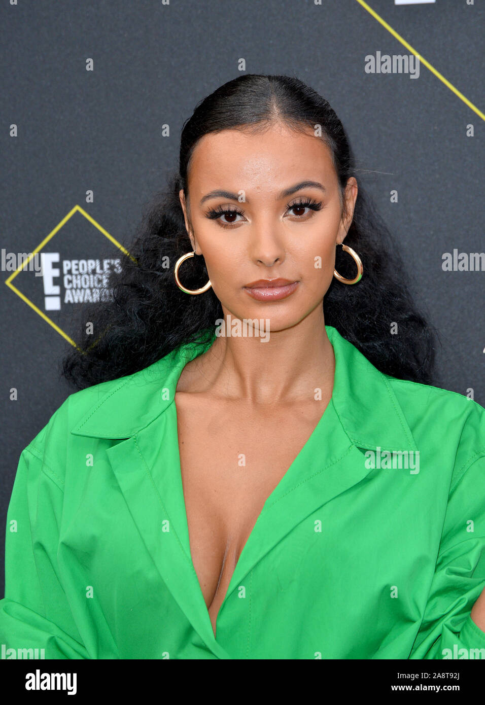 SANTA MONICA, USA. November 11, 2019: Maya Jama at the 2019 E! People's Choice Awards at Santa Monica Barker Hangar. Picture: Paul Smith/Featureflash Stock Photo