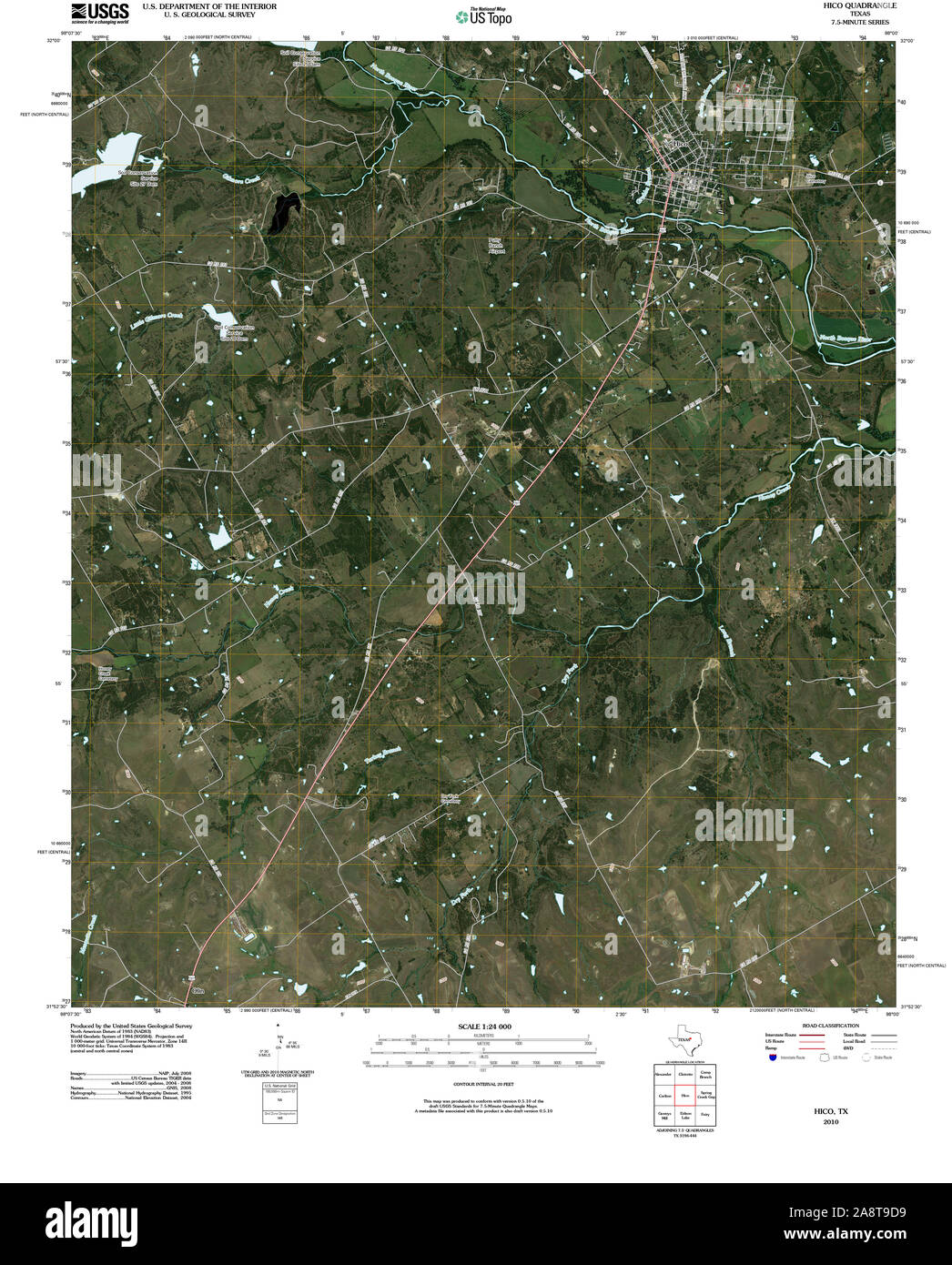 Hico texas map hires stock photography and images Alamy