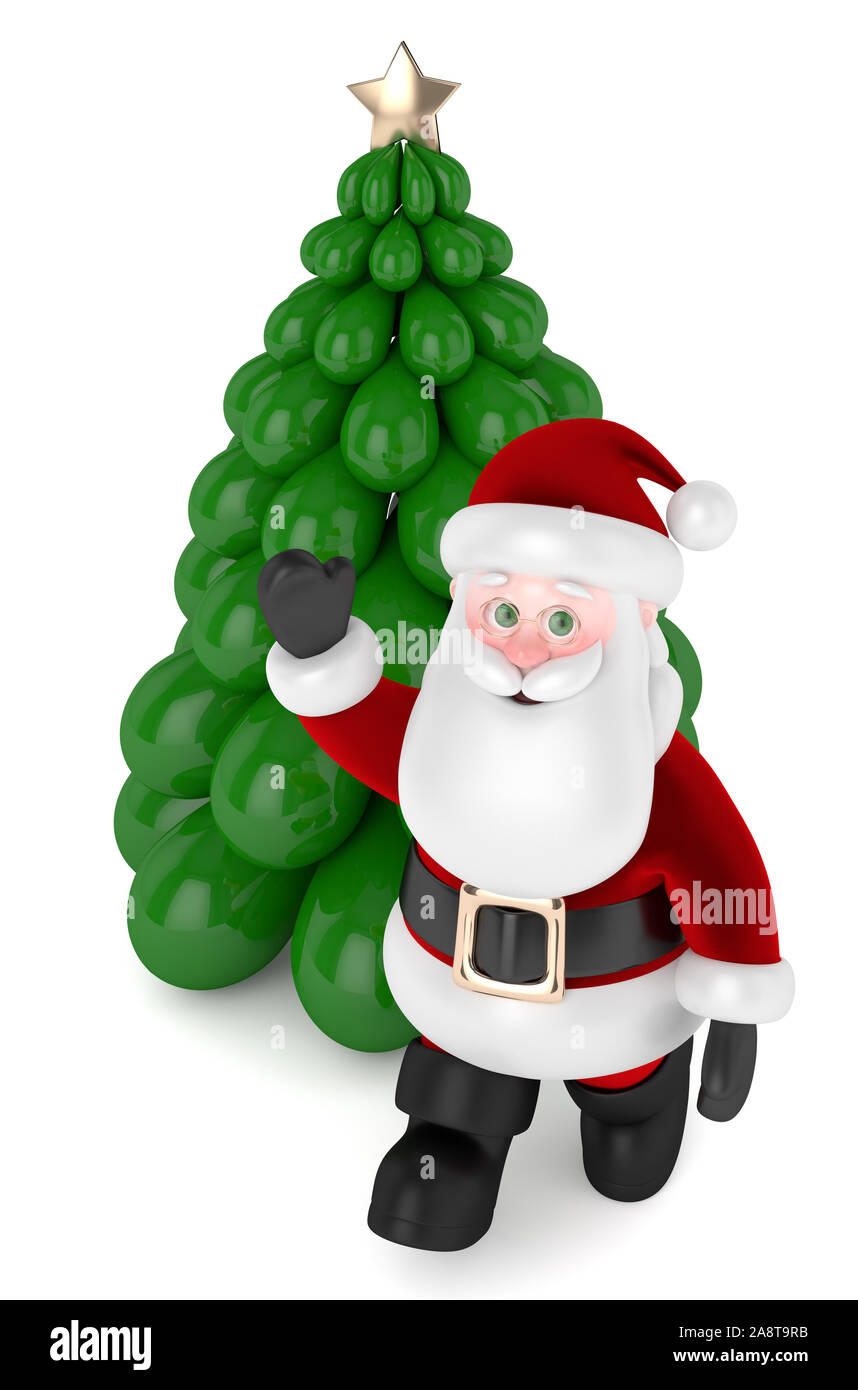 3d render of Santa Claus isolated over white background Stock Photo - Alamy