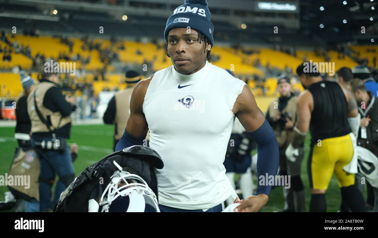 Pittsburgh, PA, USA. 10th Nov, 2019. Jalen Ramsey #20 (CB) during the Pittsburgh Steelers vs Los Angeles Rams at Heinz Field in Pittsburgh, PA. Jason Pohuski/CSM/Alamy Live News Stock Photo