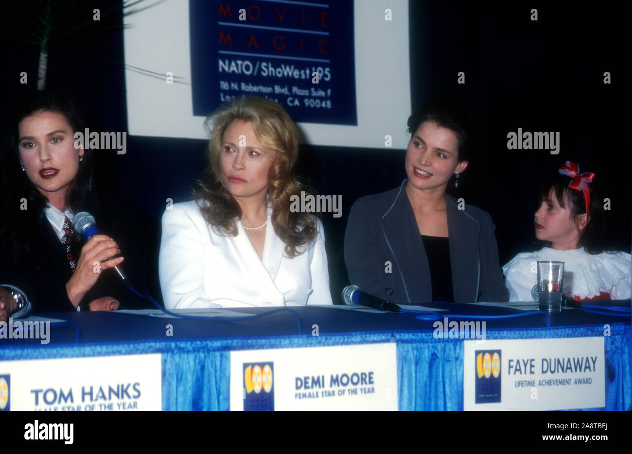 Las Vegas, Nevada, USA 9th March 1995 Actress Demi Moore, actress Faye Dunaway, actress Julia Ormond and actress Mara Wilson attend the 1995 NATO/ShoWest Convention on March 9, 1995 at Bally's Hotel & Casino in Las Vegas, Nevada, USA. Photo by Barry King/Alamy Stock Photo Stock Photo