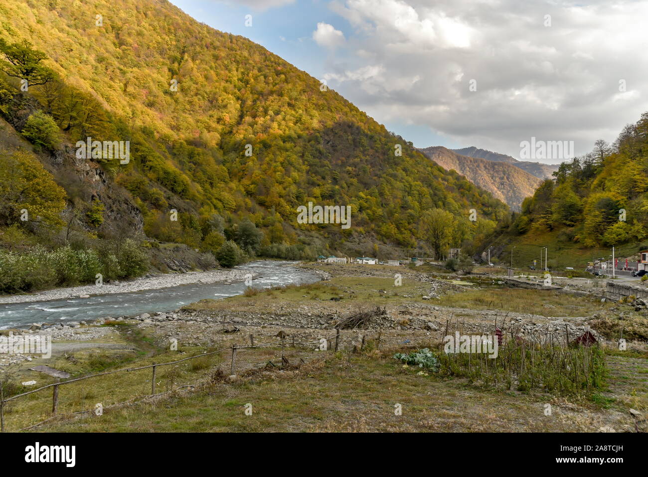 Road and nature view Tbilisi to Kazbegi by private car , October 19, 2019, Kazbegi, Republic of Gerogia Stock Photo - Alamy