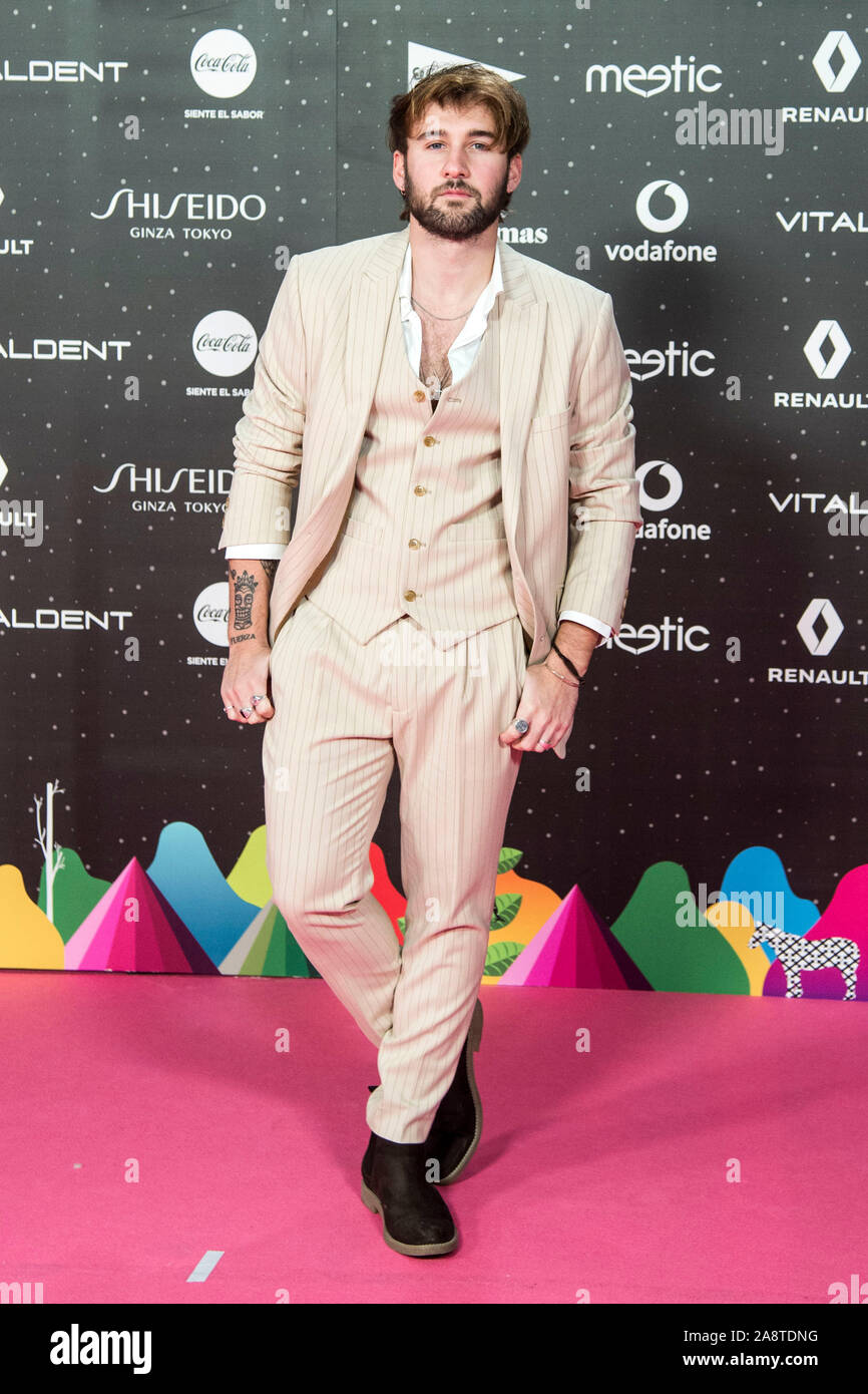 Madrid, Spanien. 08th Nov, 2019. Dani Fernandez attending the LOS40 Music Awards 2019 at the WiZink Center. Madrid, 08.11.2019 | usage worldwide Credit: dpa/Alamy Live News Stock Photo