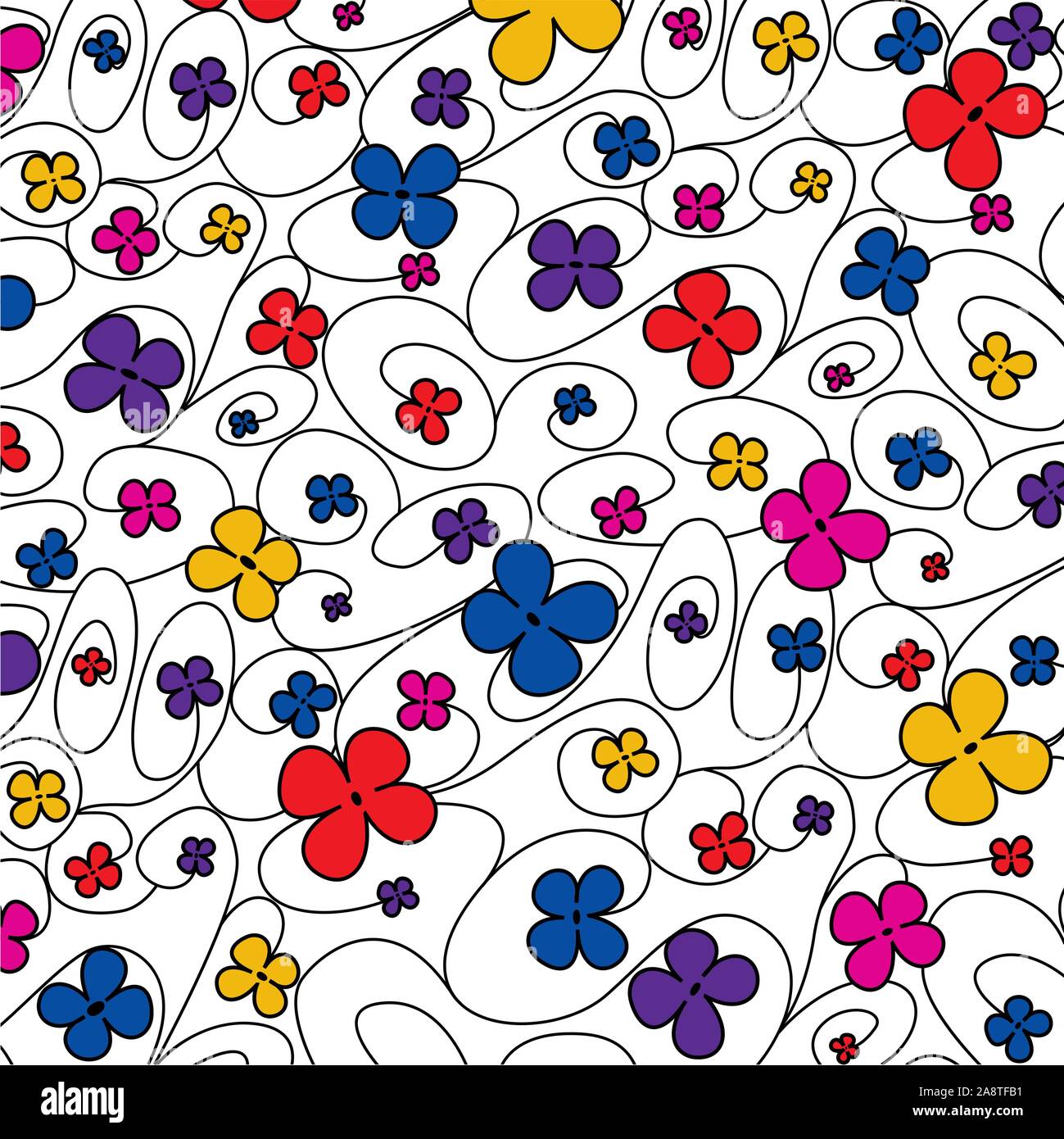 Whimsical purple floral pattern hi-res stock photography and images - Alamy