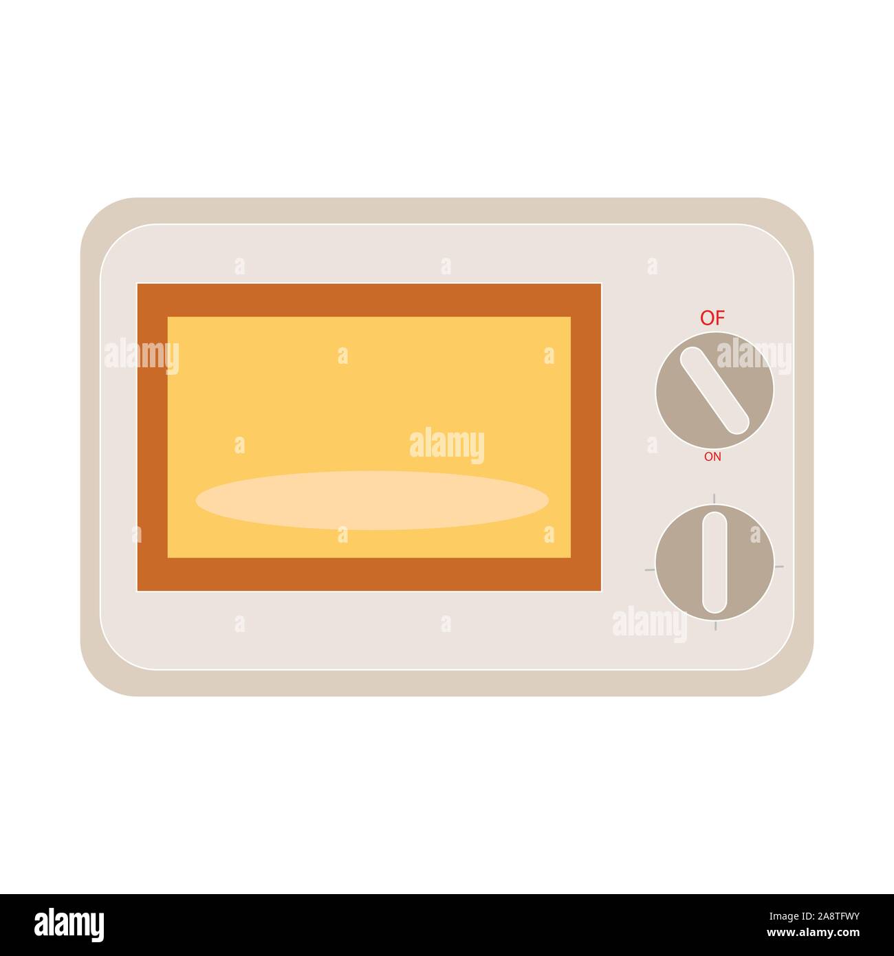 colored electric microwave icon on white backdrop Stock Vector