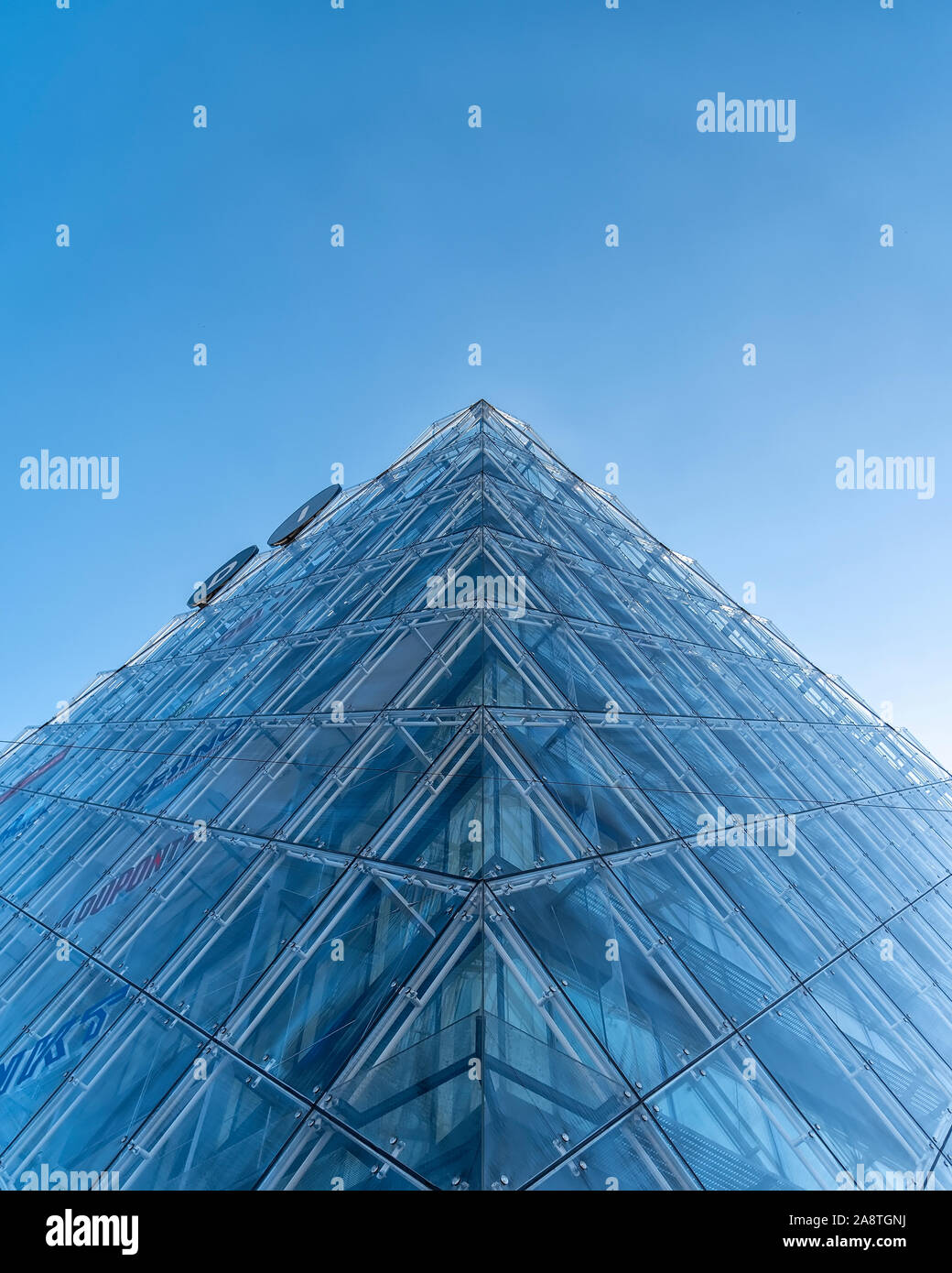 COPENHAGEN, DENMARK - SEPTEMBER 21, 2019: A complex that house varied industries under one roof. A unique architectural design that displays the respe Stock Photo