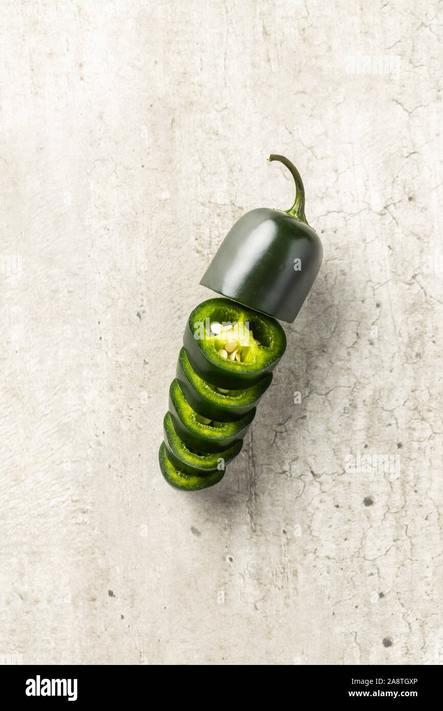 Top view sliced jalapeño hi-res stock photography and images - Alamy
