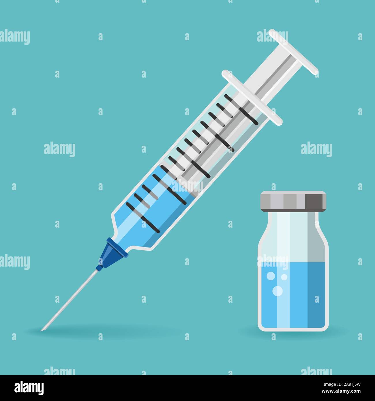 plastic medical syringe and vial icon Stock Vector Image & Art - Alamy
