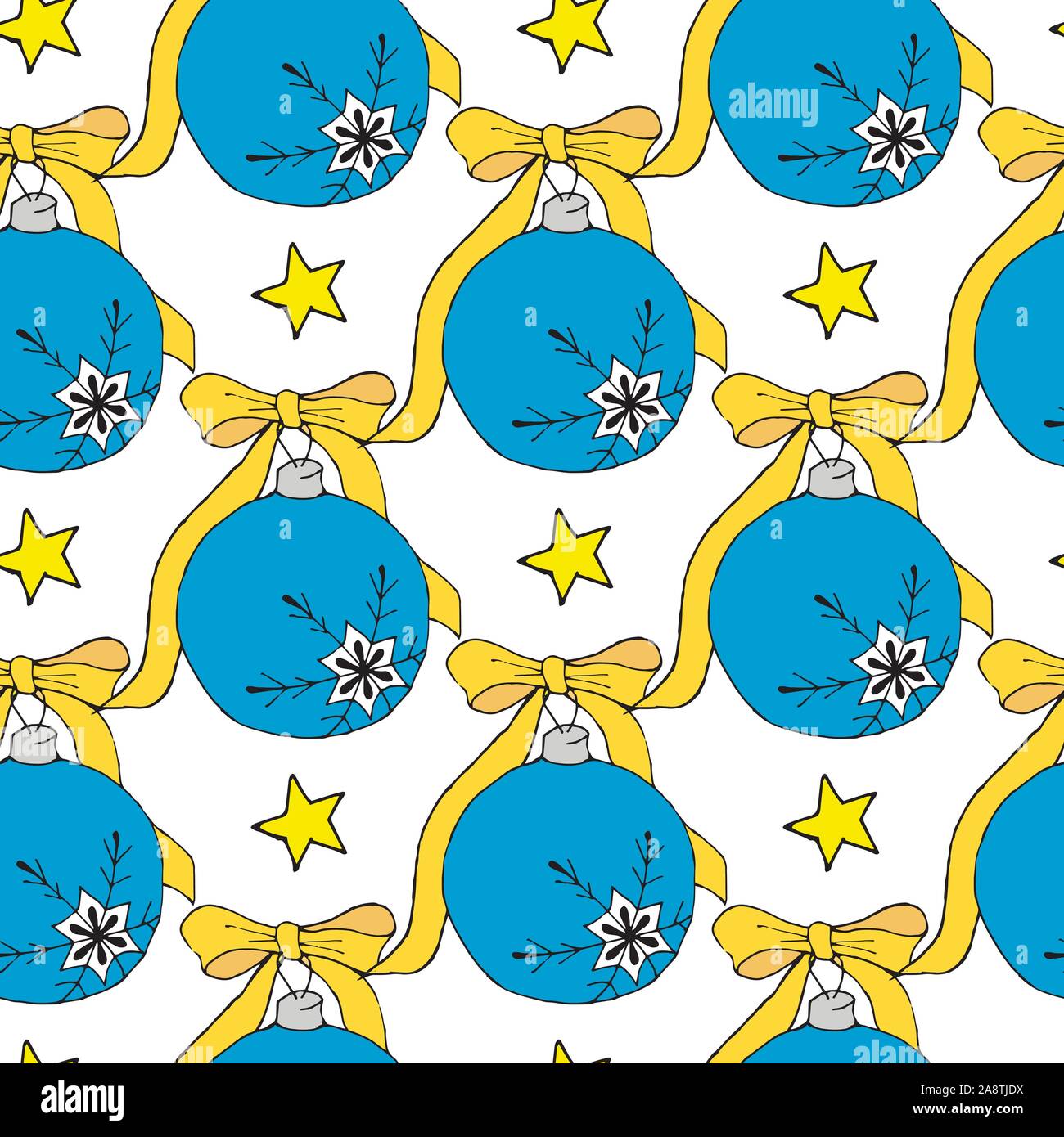 Christmas seamless pattern with Christmas toys, gifts and snowflakes ...