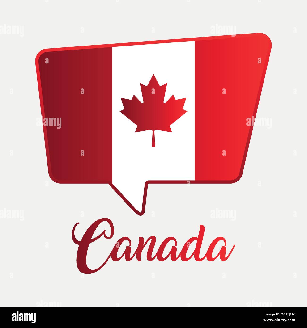 Canada. Abstract vector background with lettering and flag tag. Stock Vector