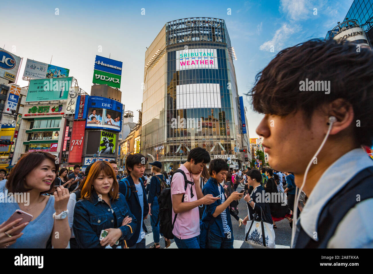 Shibuya Crossing, the busiest intersection in the World, Tokyo, Japan, Asia Stock Photo