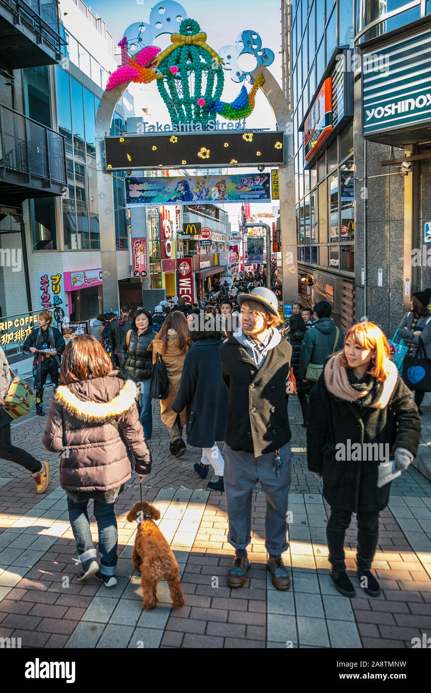 Takeshita street, Harajuku area, Shibuya city, Tokyo, Japon. Stock Photo
