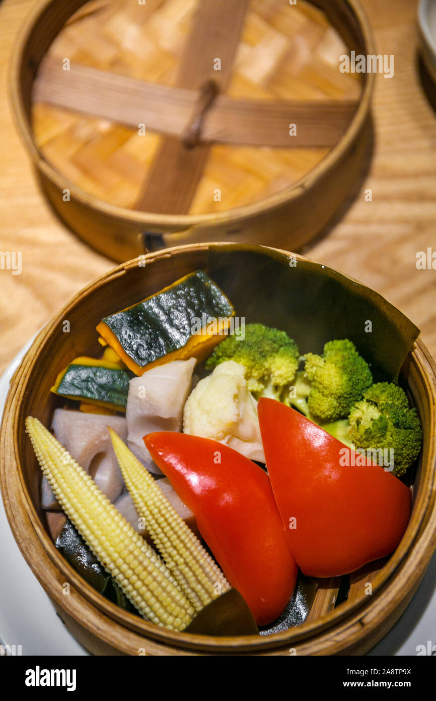 Steamed vegetables. EN Japanese Brasserie. Shinagawa. Tokyo. Japan Stock Photo