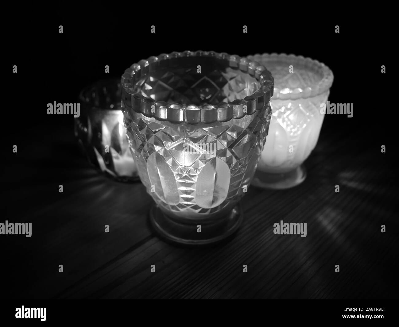 Black and white candlelight Stock Photo