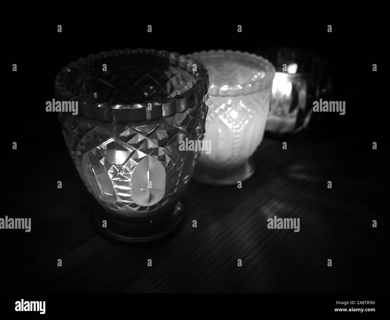 Black and white candlelight Stock Photo