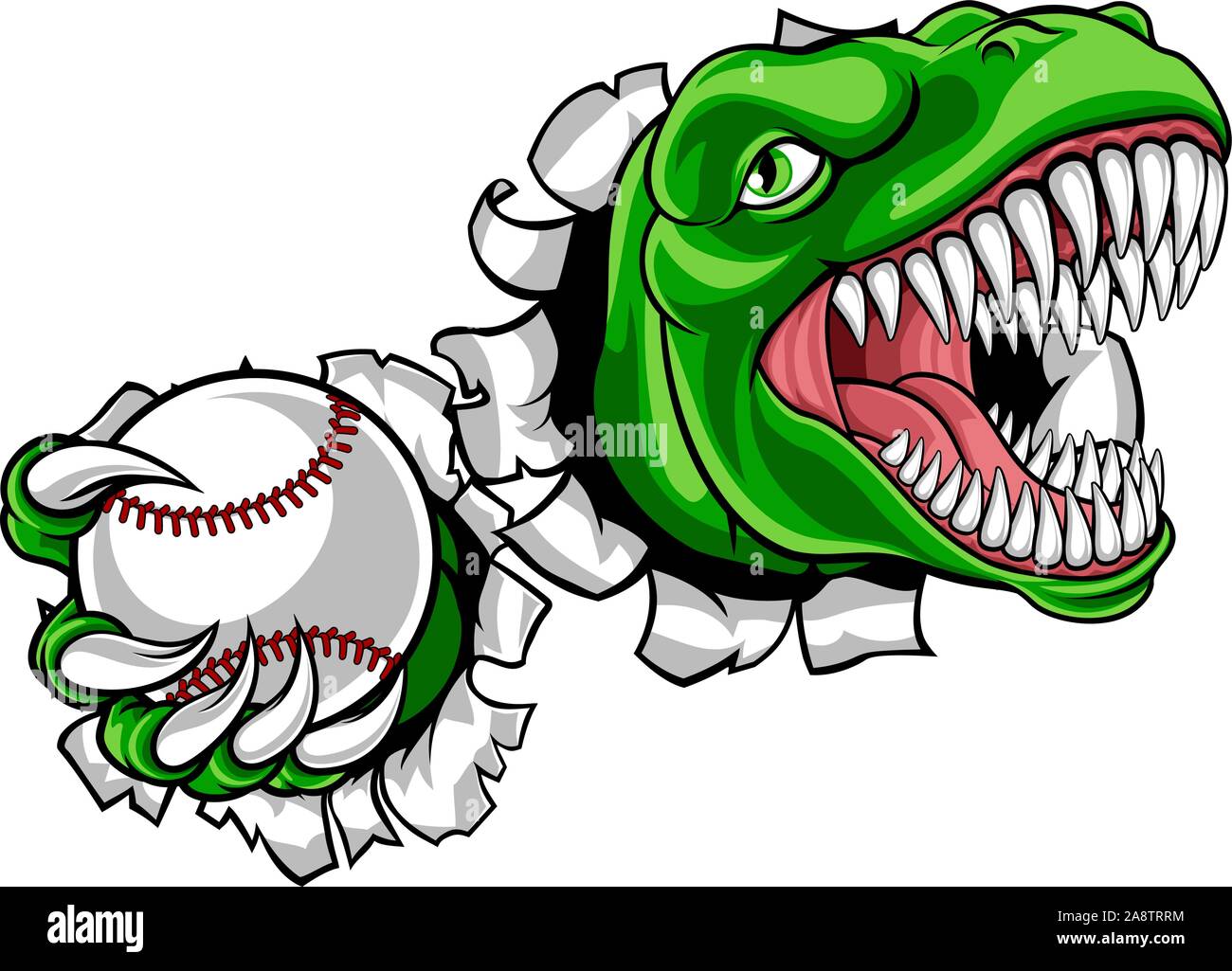 Dinosaur Baseball Player Animal Sports Mascot Stock Vector Image & Art