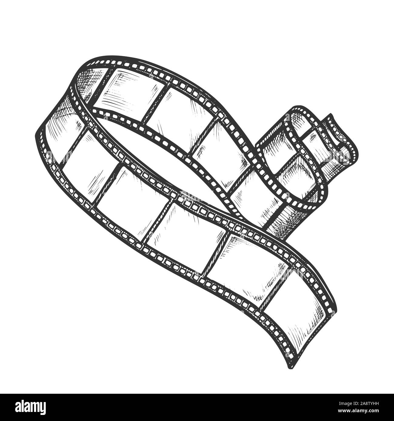 Film Strip For Ancient Camera Monochrome Vector Stock Vector Image