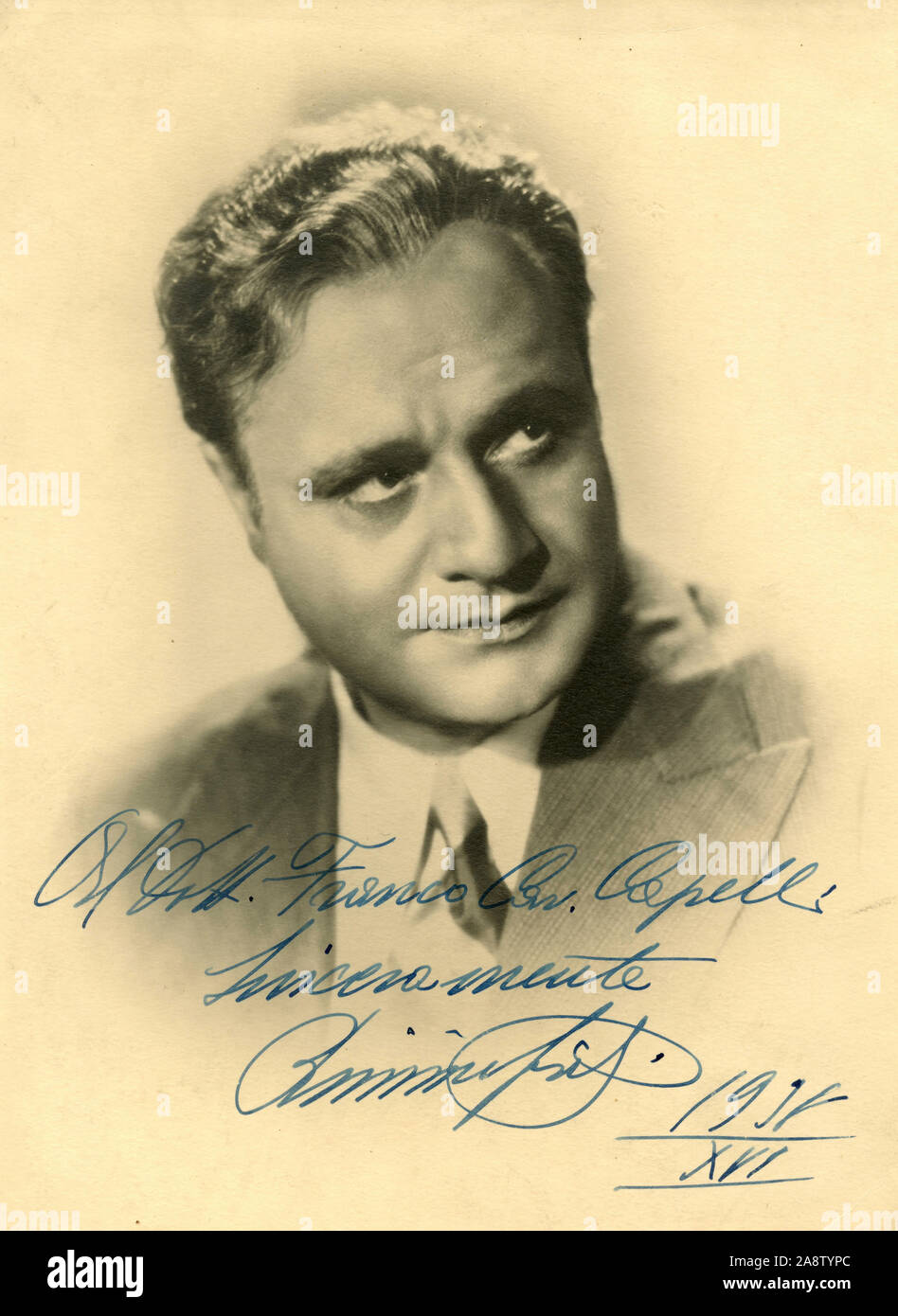Italian opera singer Beniamino Gigli together with Jussi 8x10 photograph